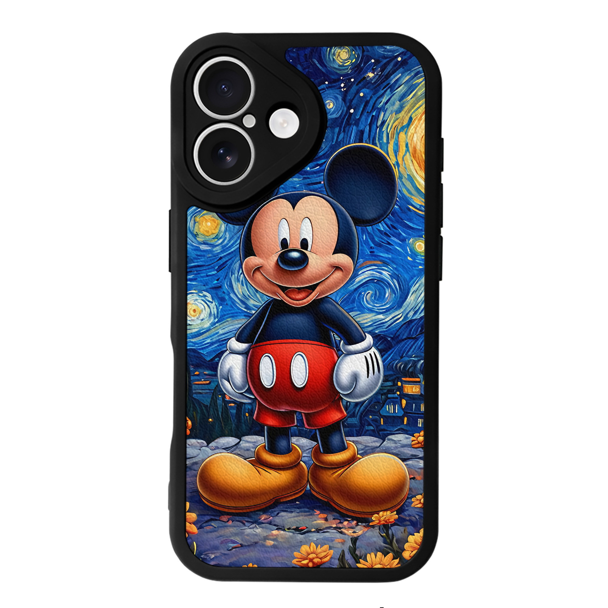 （画像用） ミッキーマウス Mickey Mouse 【iPhone 16シリーズ対応】シリコンスマホケース（レザー調） 材質：シリコン